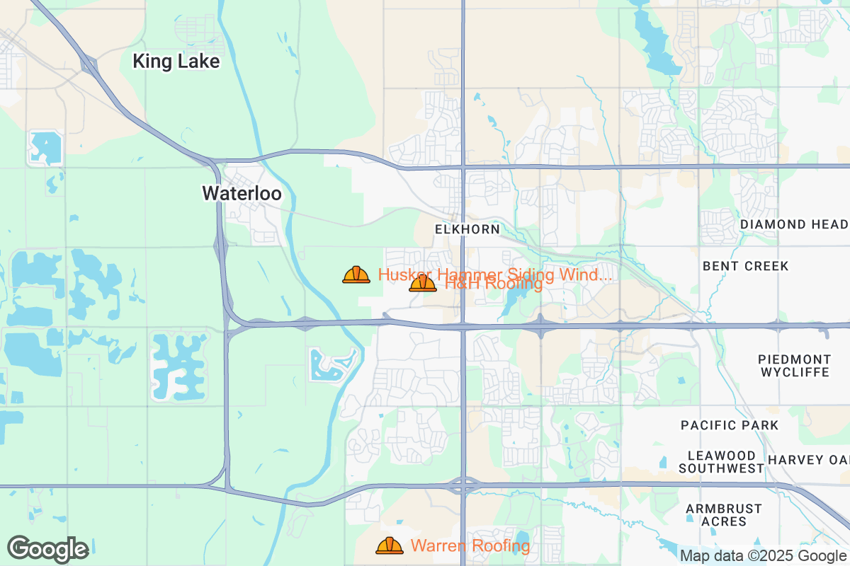 Map of Roofing Contractors in Elkhorn, Nebraska