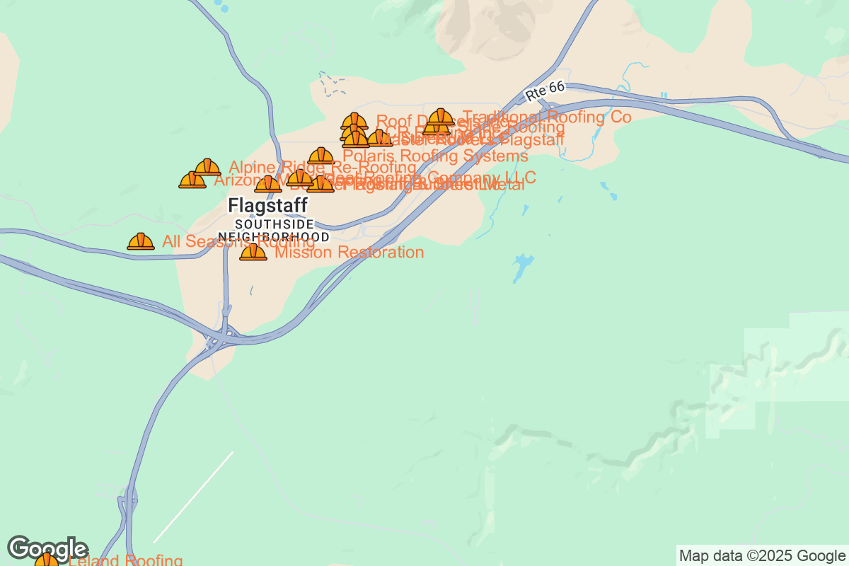 Map of Roofing Contractors in Flagstaff, Arizona