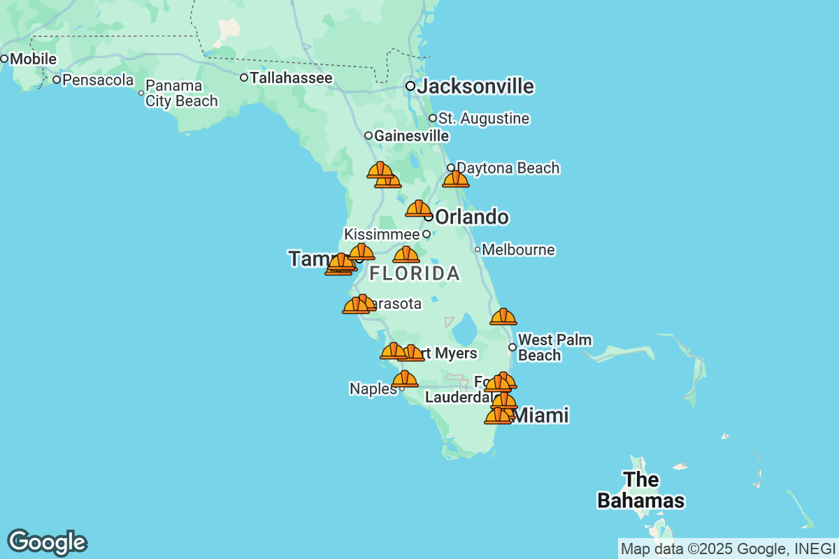 Map of Roofing Contractors in Florida