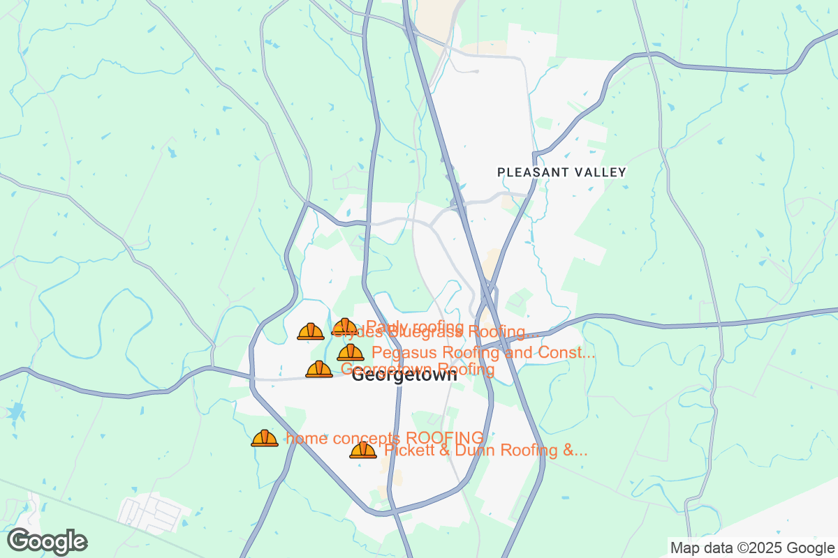 Map of Roofing Contractors in Georgetown, Kentucky