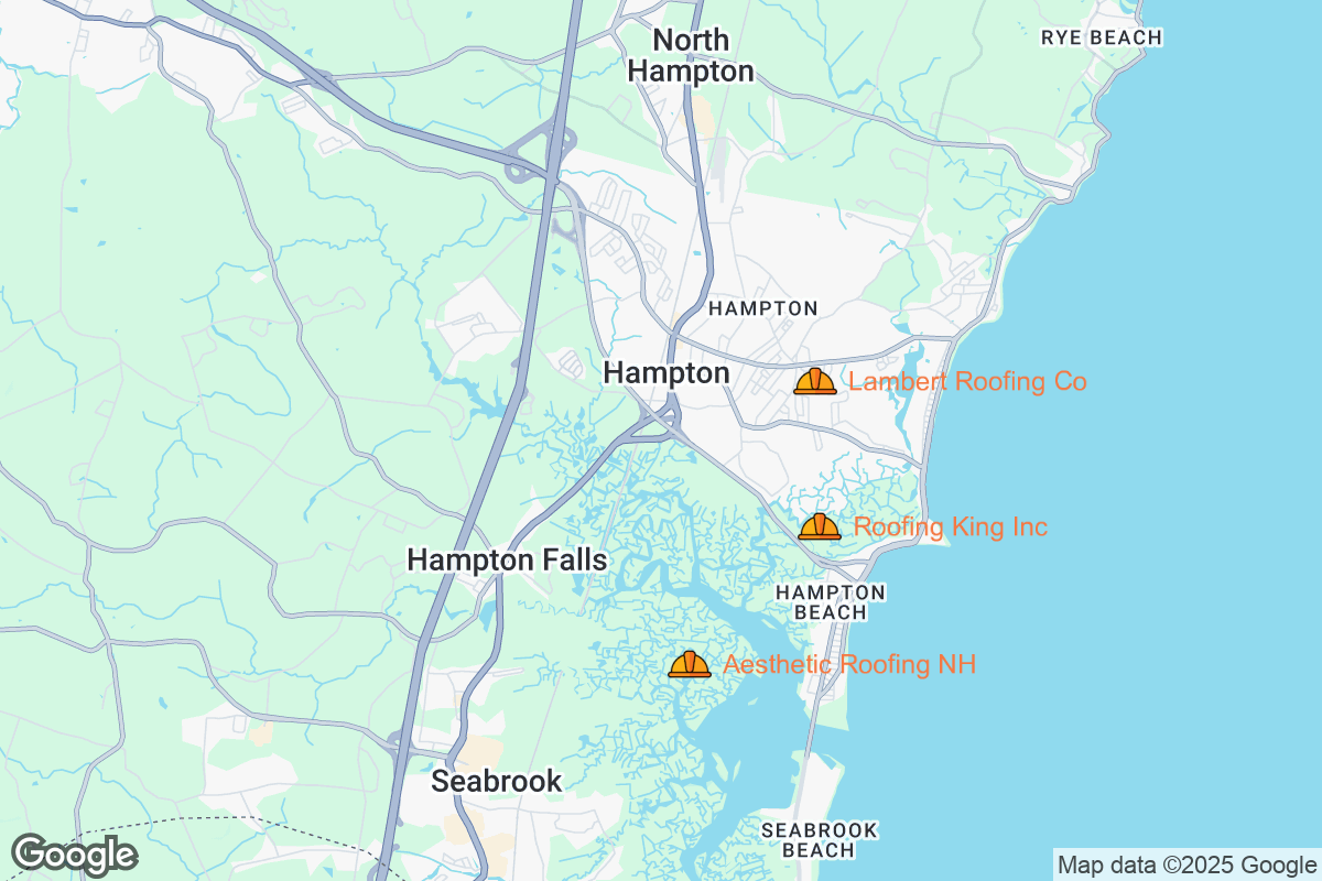 Map of Roofing Contractors in Hampton, New Hampshire