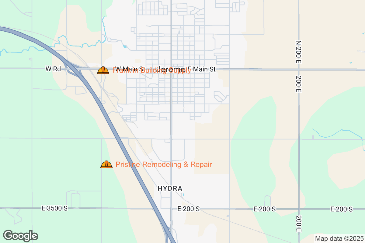 Map of Roofing Contractors in Jerome, Idaho