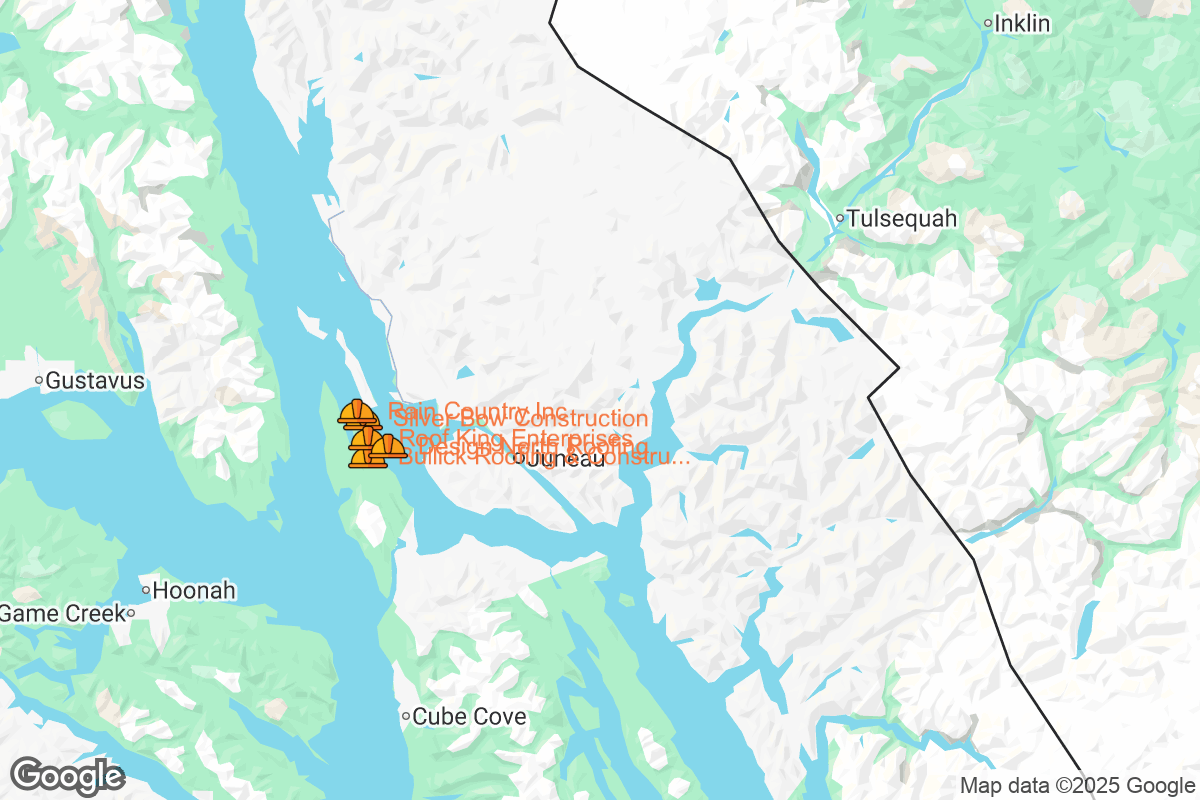 Map of Roofing Contractors in Juneau, Alaska
