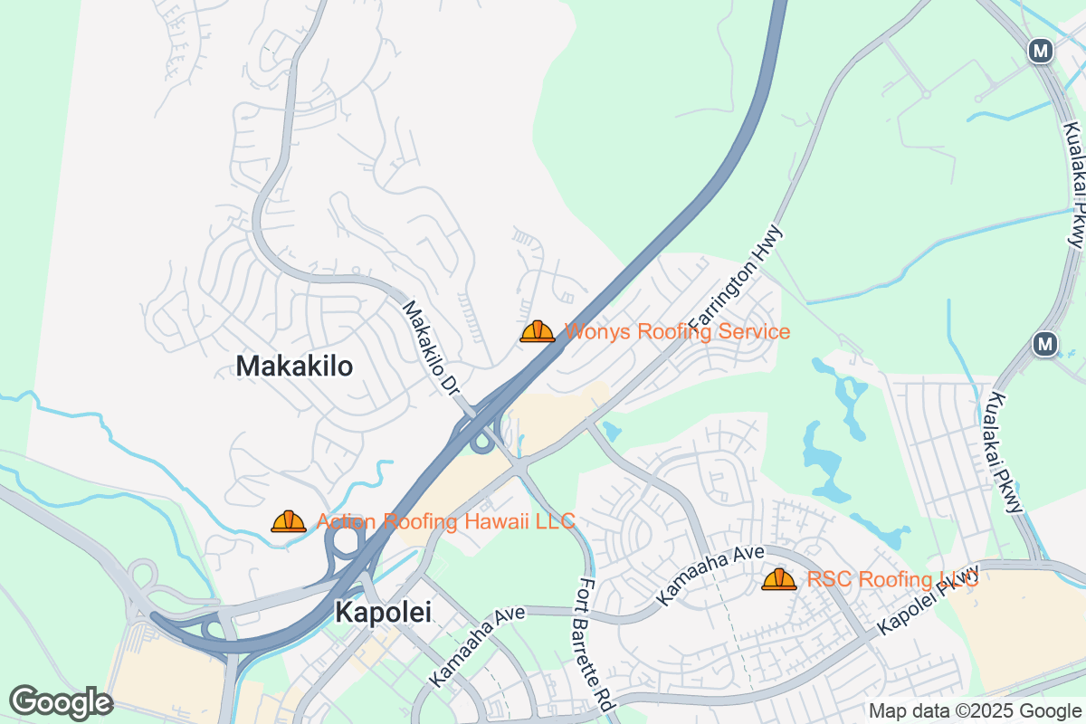 Map of Roofing Contractors in Kapolei, Hawaii