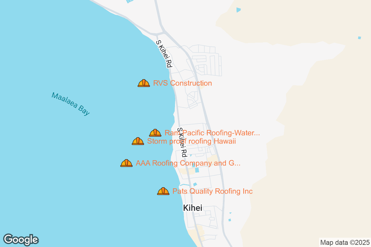 Map of Roofing Contractors in Kihei, Hawaii