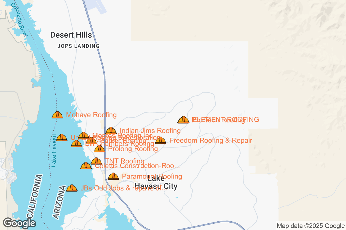 Map of Roofing Contractors in Lake Havasu City, Arizona