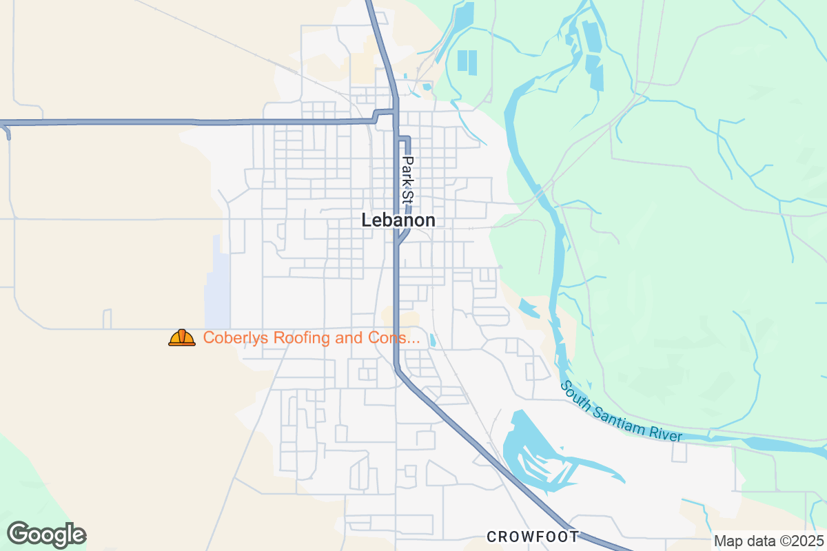 Map of Roofing Contractors in Lebanon, Oregon