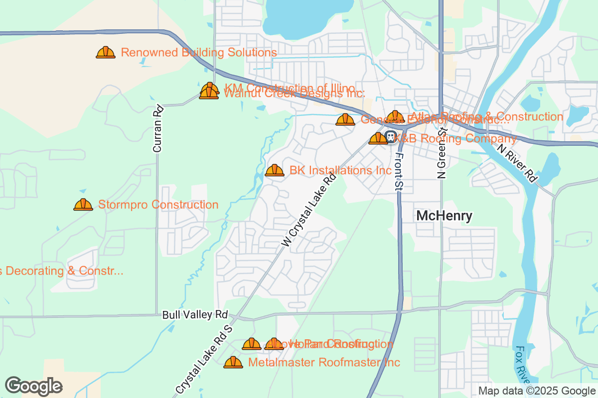 Map of Roofing Contractors in McHenry, Illinois