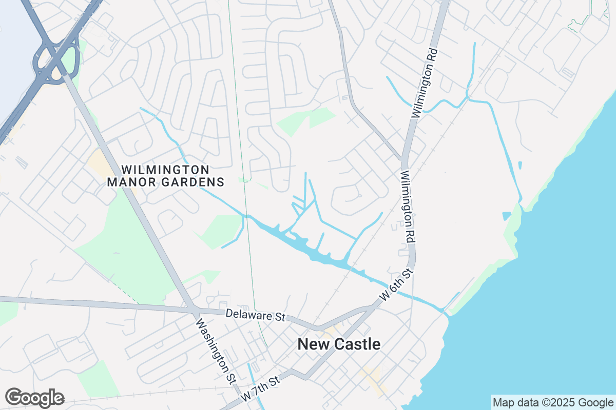 Map of Roofing Contractors in New Castle, Delaware