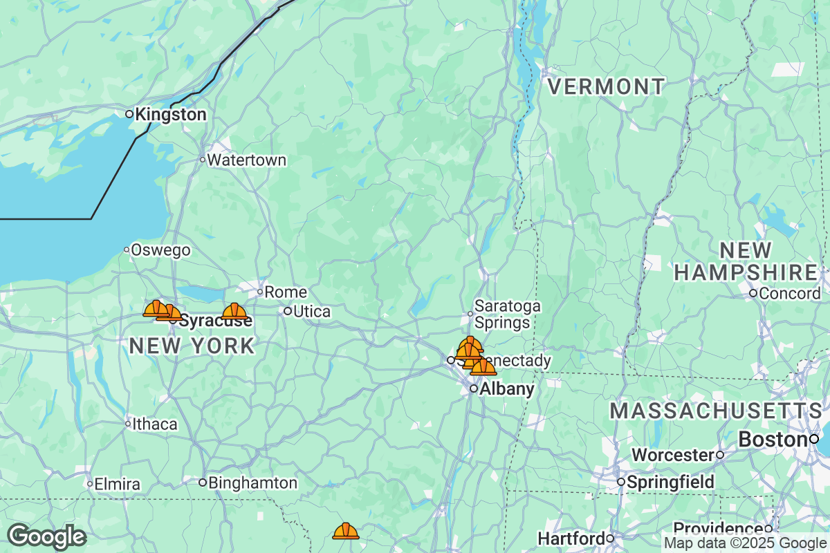 Map of Roofing Contractors in New York