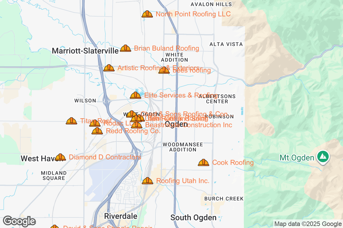 Map of Roofing Contractors in Ogden, Utah