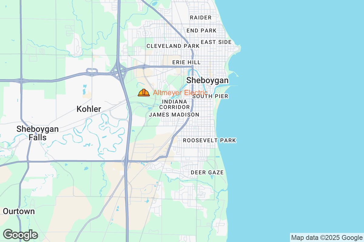 Map of Roofing Contractors in Sheboygan, Wisconsin