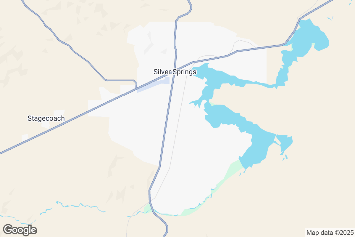 Map of Roofing Contractors in Silver Springs, Nevada