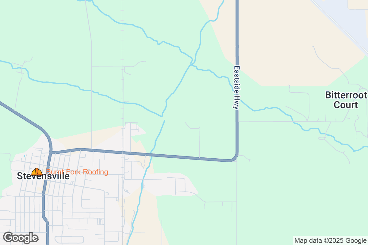 Map of Roofing Contractors in Stevensville, Montana