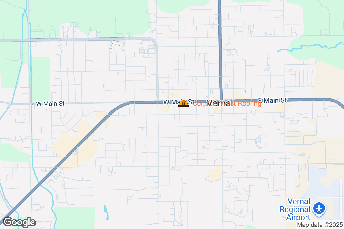 Map of Roofing Contractors in Vernal, Utah