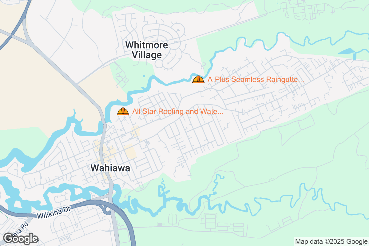 Map of Roofing Contractors in Wahiawa, Hawaii
