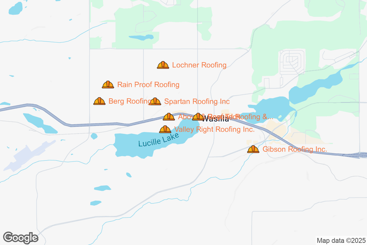 Map of Roofing Contractors in Wasilla, Alaska