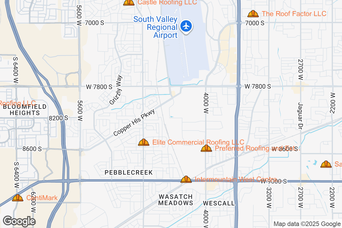 Map of Roofing Contractors in West Jordan, Utah