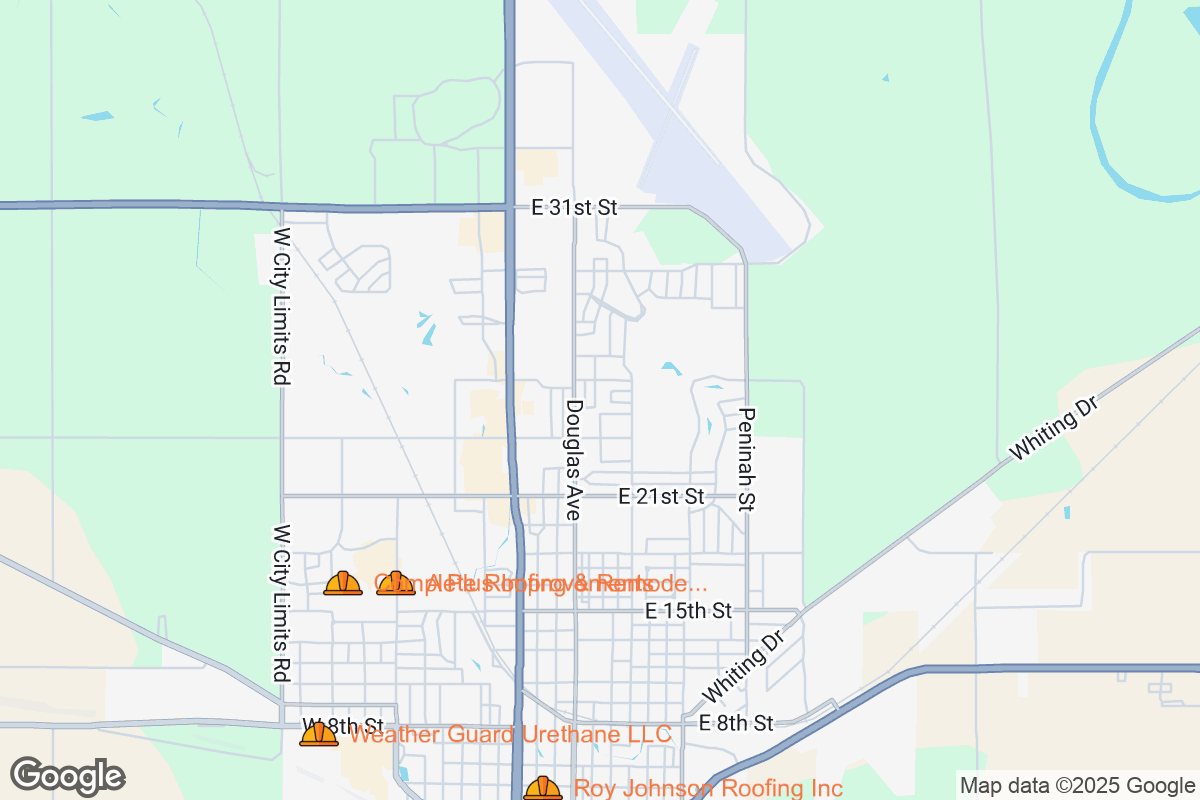 Map of Roofing Contractors in Yankton, South Dakota